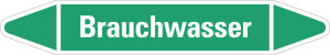 Rohrleitungsetikett: Brauchwasser, grün-weiß, für Rohre mit Ø 60 - 90 mm, Standardfolie, 310 x 52 mm, 3 St./Bogen