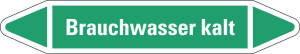 Rohrleitungsetikett: Brauchwasser kalt, grün-weiß, für Rohre mit Ø 15 - 25 mm, Standardfolie, 96 x 17 mm, 8 St./Bogen