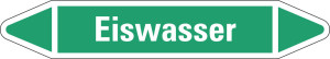 Rohrleitungsetikett: Eiswasser, grün-weiß, für Rohre mit Ø 15 - 25 mm, Standardfolie, 96 x 17 mm, 8 St./Bogen