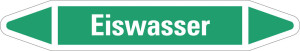 Rohrleitungsetikett: Eiswasser, grün-weiß, für Rohre mit Ø 40 - 60 mm, Standardfolie, 218 x 37 mm, 5 St./Bogen