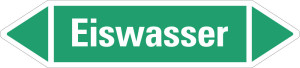 Rohrleitungsetikett: Eiswasser, grün-weiß, für Rohre mit Ø ab 90 mm, Standardfolie, 440 x 100 mm, 2 St./Bogen