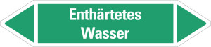Rohrleitungsetikett: Enthärtetes Wasser, grün-weiß, für Rohre mit Ø ab 90 mm, Standardfolie, 440 x 100 mm, 2 St./Bogen