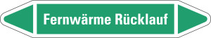 Rohrleitungsetikett: Fernwärme Rücklauf, grün-weiß, für Rohre mit Ø 15 - 25 mm, Standardfolie, 96 x 17 mm, 8 St./Bogen