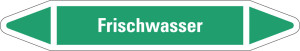 Rohrleitungsetikett: Frischwasser, grün-weiß, für Rohre mit Ø 25 - 40 mm, Standardfolie, 154 x 26 mm, 5 St./Bogen