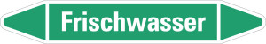 Rohrleitungsetikett: Frischwasser, grün-weiß, für Rohre mit Ø 60 - 90 mm, Standardfolie, 310 x 52 mm, 3 St./Bogen