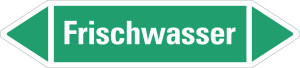 Rohrleitungsetikett: Frischwasser, grün-weiß, für Rohre mit Ø ab 90 mm, Standardfolie, 440 x 100 mm, 2 St./Bogen