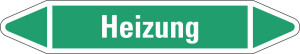 Rohrleitungsetikett: Heizung, grün-weiß, für Rohre mit Ø 15 - 25 mm, Standardfolie, 96 x 17 mm, 8 St./Bogen