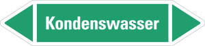 Rohrleitungsetikett: Kondenswasser, grün-weiß, für Rohre mit Ø ab 90 mm, Standardfolie, 440 x 100 mm, 2 St./Bogen