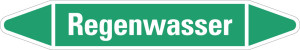 Rohrleitungsetikett: Regenwasser, grün-weiß, für Rohre mit Ø 60 - 90 mm, Standardfolie, 310 x 52 mm, 3 St./Bogen
