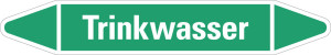 Rohrleitungsetikett: Trinkwasser, grün-weiß, für Rohre mit Ø 60 - 90 mm, Standardfolie, 310 x 52 mm, 3 St./Bogen