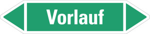 Rohrleitungsetikett: Vorlauf, grün-weiß, für Rohre ab Ø 90 mm, Standardfolie, 100 x 440 mm, 2 St./Bogen