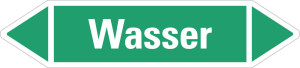 Rohrleitungsetikett: Wasser, grün-weiß, für Rohre mit Ø ab 90 mm, Standardfolie, 440 x 100 mm, 2 St./Bogen