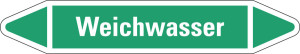 Rohrleitungsetikett: Weichwasser, grün-weiß, für Rohre mit Ø 15 - 25 mm, Standardfolie, 96 x 17 mm, 8 St./Bogen