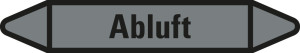 Rohrleitungsetikett: Abluft, grau-schwarz, für Rohre mit Ø 15 - 25 mm, Standardfolie, 96 x 17 mm, 8 St./Bogen