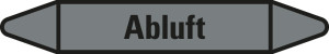 Rohrleitungsetikett: Abluft, grau-schwarz, für Rohre mit Ø 60 - 90 mm, Standardfolie, 310 x 52 mm, 3 St./Bogen