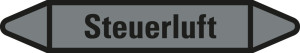 Rohrleitungsetikett: Steuerluft, grau-schwarz, für Rohre mit Ø 15 - 25 mm, Standardfolie, 96 x 17 mm, 8 St./Bogen