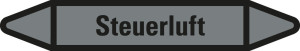 Rohrleitungsetikett: Steuerluft, grau-schwarz, für Rohre mit Ø 25 - 40 mm, Standardfolie, 154 x 26 mm, 5 St./Bogen