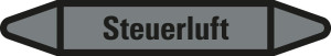 Rohrleitungsetikett: Steuerluft, grau-schwarz, für Rohre mit Ø 40 - 60 mm, Standardfolie, 218 x 37 mm, 5 St./Bogen