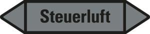 Rohrleitungsetikett: Steuerluft, grau-schwarz, für Rohre mit Ø ab 90 mm, Standardfolie, 440 x 100 mm, 2 St./Bogen