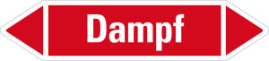 Rohrleitungsetikett: Dampf, rot-weiß, für Rohre mit Ø ab 90 mm, Standardfolie, 440 x 100 mm, 2 St./Bogen