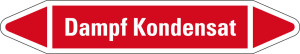Rohrleitungsetikett: Dampf Kondensat, rot-weiß, für Rohre mit Ø 15 - 25 mm, Standardfolie, 96 x 17 mm, 8 St./Bogen