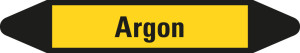 Rohrleitungsetikett: Argon, gelb-schwarz, für Rohre mit Ø 15 - 25 mm, Standardfolie, 96 x 17 mm, 8 St./Bogen