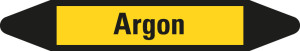 Rohrleitungsetikett: Argon, gelb-schwarz, für Rohre mit Ø 25 - 40 mm, Standardfolie, 154 x 26 mm, 5 St./Bogen
