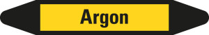 Rohrleitungsetikett: Argon, gelb-schwarz, für Rohre mit Ø 40 - 60 mm, Standardfolie, 218 x 37 mm, 5 St./Bogen