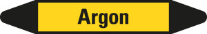 Rohrleitungsetikett: Argon, gelb-schwarz, für Rohre mit Ø 60 - 90 mm, Standardfolie, 310 x 52 mm, 3 St./Bogen