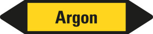 Rohrleitungsetikett: Argon, gelb-schwarz, für Rohre mit Ø ab 90 mm, Standardfolie, 440 x 100 mm, 2 St./Bogen