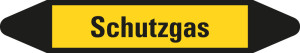 Rohrleitungsetikett: Schutzgas, gelb-schwarz, für Rohre mit Ø 15 - 25 mm, Standardfolie, 96 x 17 mm, 8 St./Bogen