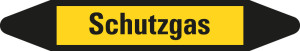 Rohrleitungsetikett: Schutzgas, gelb-schwarz, für Rohre mit Ø 25 - 40 mm, Standardfolie, 154 x 26 mm, 5 St./Bogen
