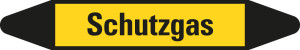 Rohrleitungsetikett: Schutzgas, gelb-schwarz, für Rohre mit Ø 60 - 90 mm, Standardfolie, 310 x 52 mm, 3 St./Bogen