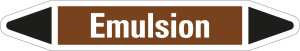 Rohrleitungsetikett: Emulsion, braun-weiß-schwarz, für Rohre mit Ø 40 - 60 mm, Standardfolie, 218 x 37 mm, 5 St./Bogen