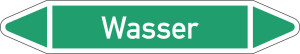 Rohrleitungsetikett: Wasser, gemäß DIN 2403, grün-weiß, für Rohre mit Ø 15 - 25 mm, Standardfolie, 96 x 17 mm, 8 St./Bogen