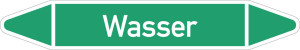 Rohrleitungsetikett: Wasser, gemäß DIN 2403, grün-weiß, für Rohre mit Ø 60 - 90 mm, Standardfolie, 310 x 52 mm, 3 St./Bogen