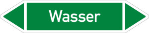 Rohrleitungsetikett: Wasser, gemäß DIN 2403, grün-weiß, für Rohre mit Ø ab 90 mm, Standardfolie, 440 x 100 mm, 2 St./Bogen