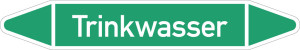Rohrleitungsetikett: Trinkwasser, gemäß DIN 2403, grün-weiß, für Rohre mit Ø 60 - 90 mm, Standardfolie, 310 x 52 mm, 3 St./Bogen