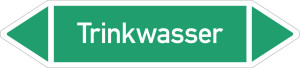 Rohrleitungsetikett: Trinkwasser, gemäß DIN 2403, grün-weiß, für Rohre mit Ø ab 90 mm, Standardfolie, 440 x 100 mm, 2 St./Bogen