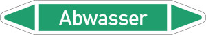 Rohrleitungsetikett: Abwasser, gemäß DIN 2403, grün-weiß, für Rohre mit Ø 25 - 40 mm, Standardfolie, 154 x 26 mm, 5 St./Bogen