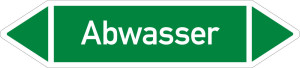 Rohrleitungsetikett: Abwasser, gemäß DIN 2403, grün-weiß, für Rohre mit Ø ab 90 mm, Standardfolie, 440 x 100 mm, 2 St./Bogen