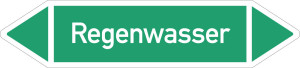 Rohrleitungsetikett: Regenwasser, gemäß DIN 2403, grün-weiß, für Rohre mit Ø ab 90 mm, Standardfolie, 440 x 100 mm, 2 St./Bogen
