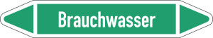 Rohrleitungsetikett: Brauchwasser, gemäß DIN 2403, grün-weiß, für Rohre mit Ø 15 - 25 mm, Standardfolie, 96 x 17 mm, 8 St./Bogen