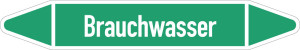 Rohrleitungsetikett: Brauchwasser, gemäß DIN 2403, grün-weiß, für Rohre mit Ø 60 - 90 mm, Standardfolie, 310 x 52 mm, 3 St./Bogen
