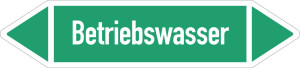 Rohrleitungsetikett: Betriebswasser, gemäß DIN 2403, grün-weiß, für Rohre mit Ø ab 90 mm, Standardfolie, 440 x 100 mm, 2 St./Bogen