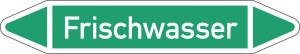 Rohrleitungsetikett: Frischwasser, gemäß DIN 2403, grün-weiß, für Rohre mit Ø 15 - 25 mm, Standardfolie, 96 x 17 mm, 8 St./Bogen