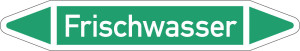 Rohrleitungsetikett: Frischwasser, gemäß DIN 2403, grün-weiß, für Rohre mit Ø 25 - 40 mm, Standardfolie, 154 x 26 mm, 5 St./Bogen