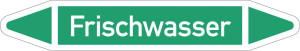 Rohrleitungsetikett: Frischwasser, gemäß DIN 2403, grün-weiß, für Rohre mit Ø 40 - 60 mm, Standardfolie, 218 x 37 mm, 5 St./Bogen