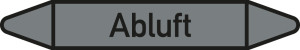 Rohrleitungsetikett: Abluft, gemäß DIN 2403, grau-schwarz, für Rohre mit Ø 60 - 90 mm, Standardfolie, 310 x 52 mm, 3 St./Bogen