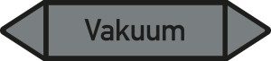 Rohrleitungsetikett: Vakuum, gemäß DIN 2403, grau-schwarz, für Rohre mit Ø ab 90 mm, Standardfolie, 440 x 100 mm, 2 St./Bogen